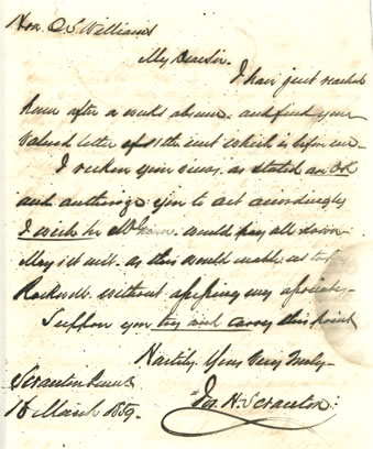 scranton letter 1859